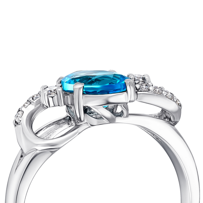 12345 Срібна каблучка з кварцом і фіанітами. Артикул 1720/9р-QSWB 12345 грн2,506 12345