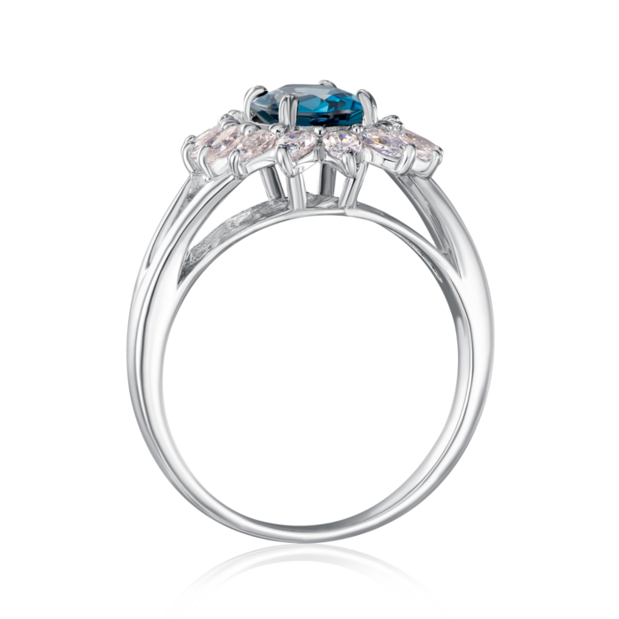 12345 Срібна каблучка з London топазом і фіанітами. Артикул R599-R/12/5505 12345 грн1,697 12345