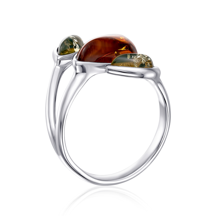 12345 Срібна каблучка з бурштином. Артикул RdR564M-R/12/2787 12345 грн3,303 12345