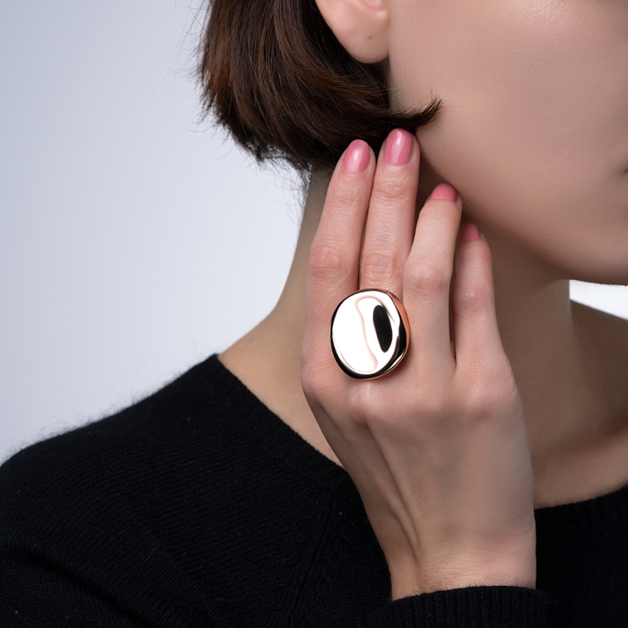 12345 Срібна позолочена каблучка без вставки. Артикул 5AG0041G-R/17 12345 грн5,837 12345