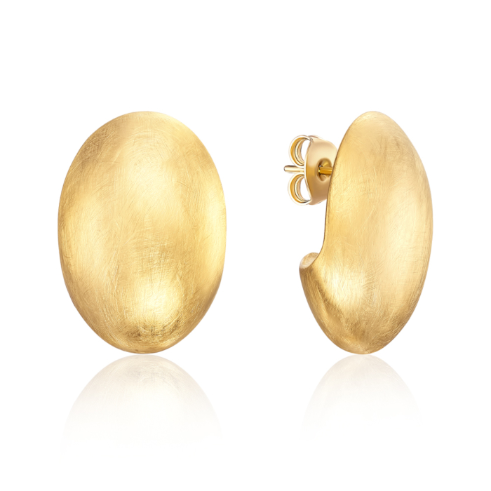 Серебряные позолоченные пуссеты без вставки. Артикул 1AG0003G-E/20