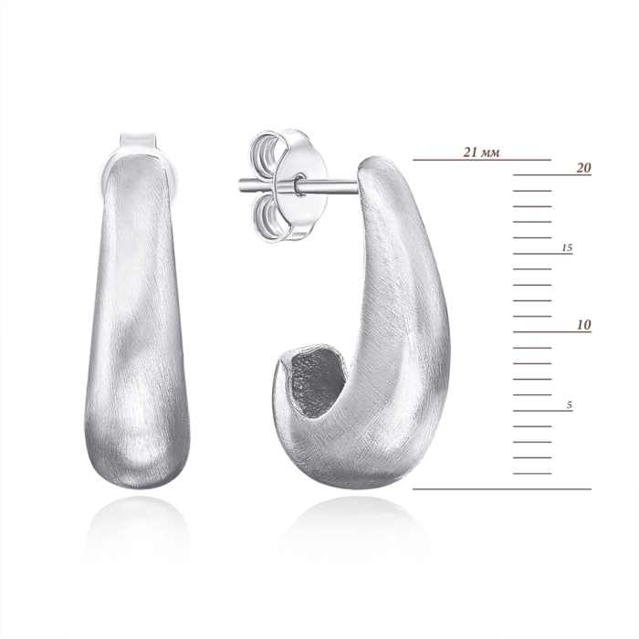 Серебряные серьги без вставки. Артикул S-OR-04-109/A/R-E/12