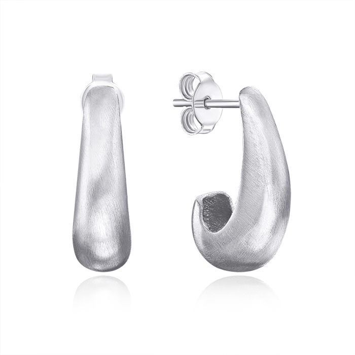 Серебряные серьги без вставки. Артикул S-OR-04-109/A/R-E/12