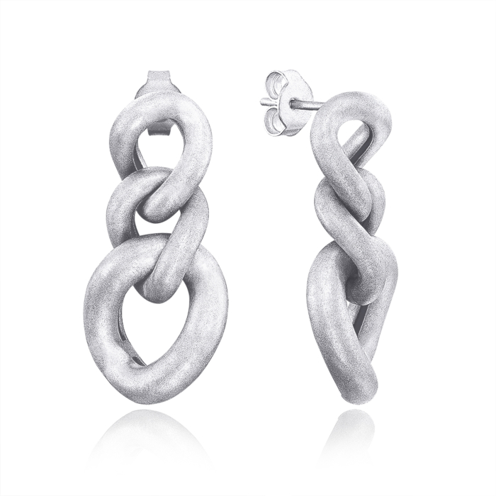 Срібні сережки без вставки. Артикул S-OR-35-062/A/R-1-E/12