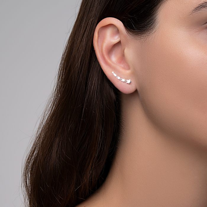 12345 Срібні сережки-кафи без вставки. Артикул 40661/12/1 12345 грн907 12345