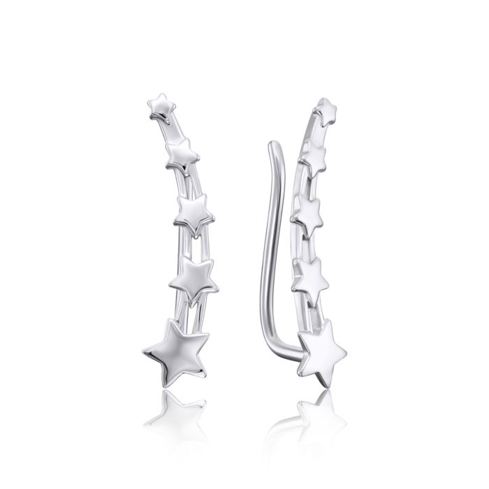 Срібні сережки-кафи без вставки. Артикул 40661/12/1