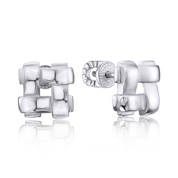 Срібні сережки-пусети без вставки. Артикул 40689/12/1