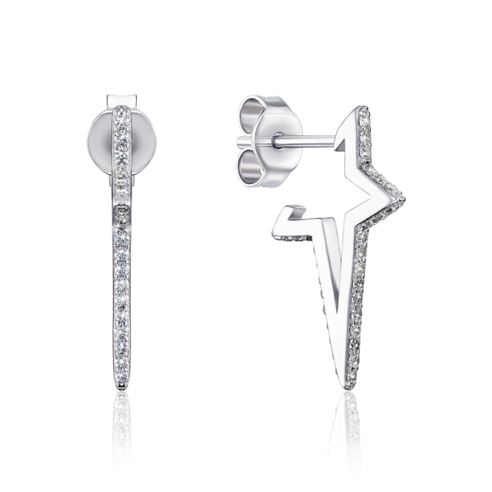 Срібні сережки-пусети з фіанітами. Артикул me13193a-E/12/1