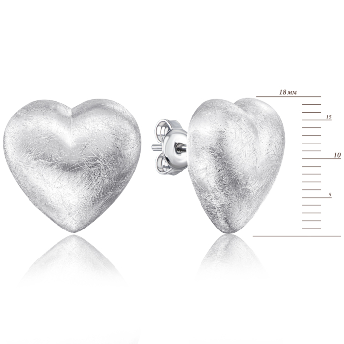 12345 Срібні сережки-пусети «Серце» без вставки. Артикул S-OR-03-021C/G/R-E/12 12345 грн1,907 12345