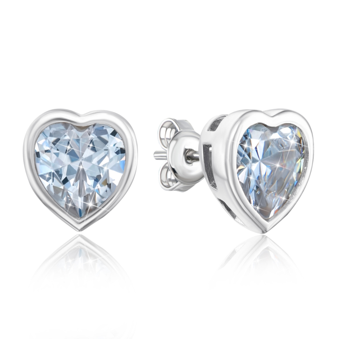 12345 Срібні сережки «Серце» з фіанітами. Артикул 2E24852-7-E/12/1 12345 грн2,176 12345