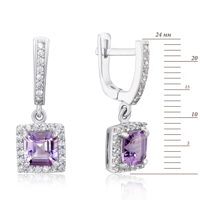 Серебряные серьги с аметистом. Артикул GREP1757-E/12/5414