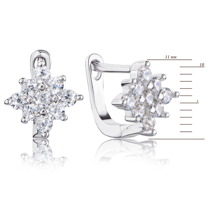 12345 Срібні сережки з фіанітами. Артикул 7E24336-E/12/1 12345 грн2,271 12345