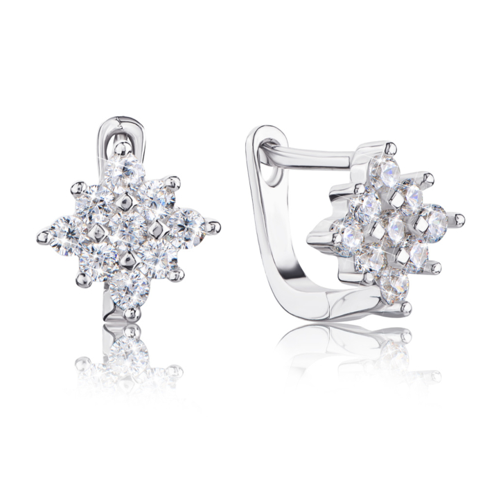 12345 Срібні сережки з фіанітами. Артикул 7E24336-E/12/1 12345 грн2,271 12345