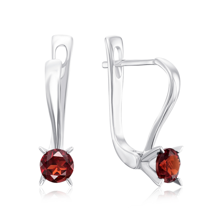 Серебряные серьги с гранатом. Артикул GRE2983-E/12/5086