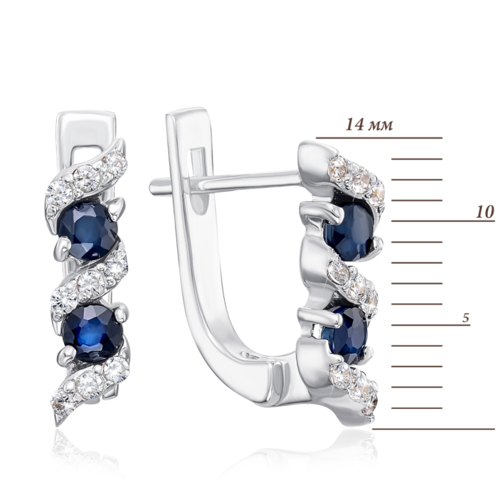 Серебряные серьги с сапфиром. Артикул GRE2234-E/12/8354
