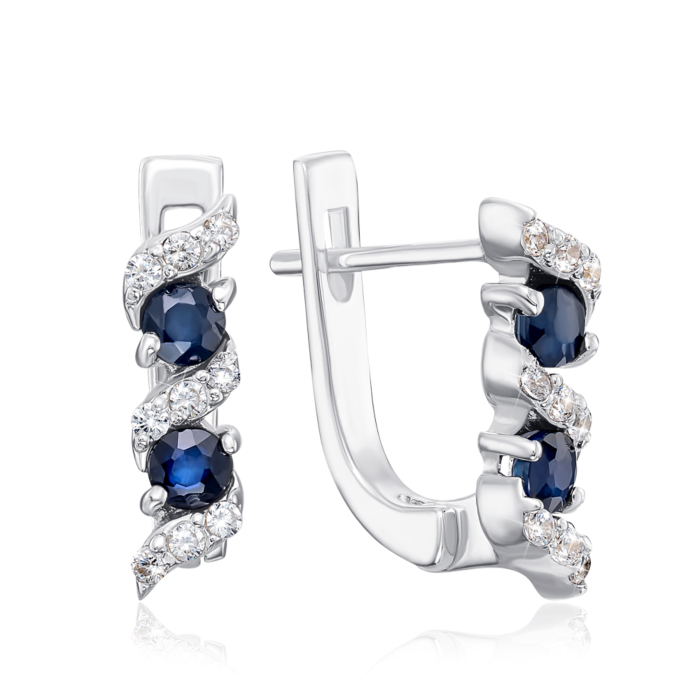 Серебряные серьги с сапфиром. Артикул GRE2234-E/12/8354