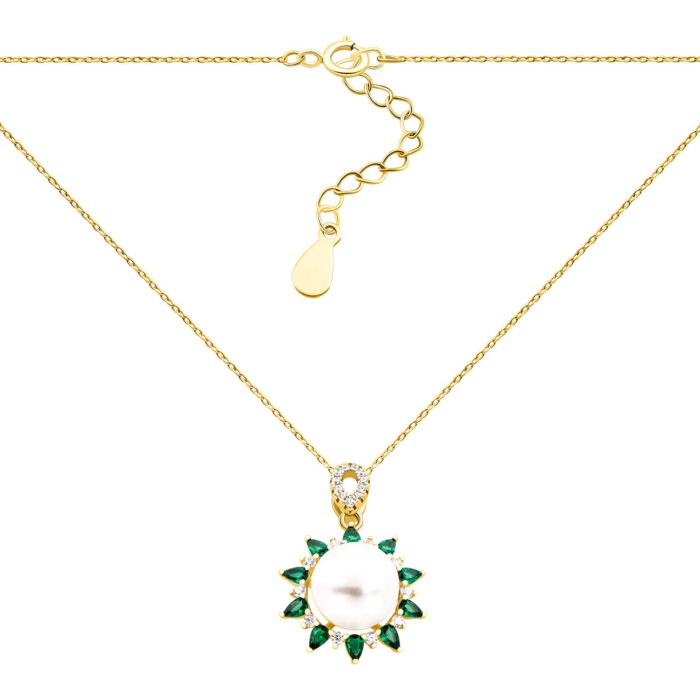 12345 Cрібне кольє з перлами і фіанітами. Артикул UG5SN00838-GD 12345 грн2,623 12345