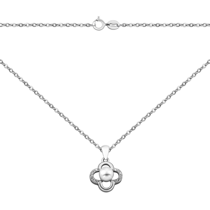 12345 Cрібне кольє з перлами і фіанітами. Артикул UG5SP00471 12345 грн1,506 12345