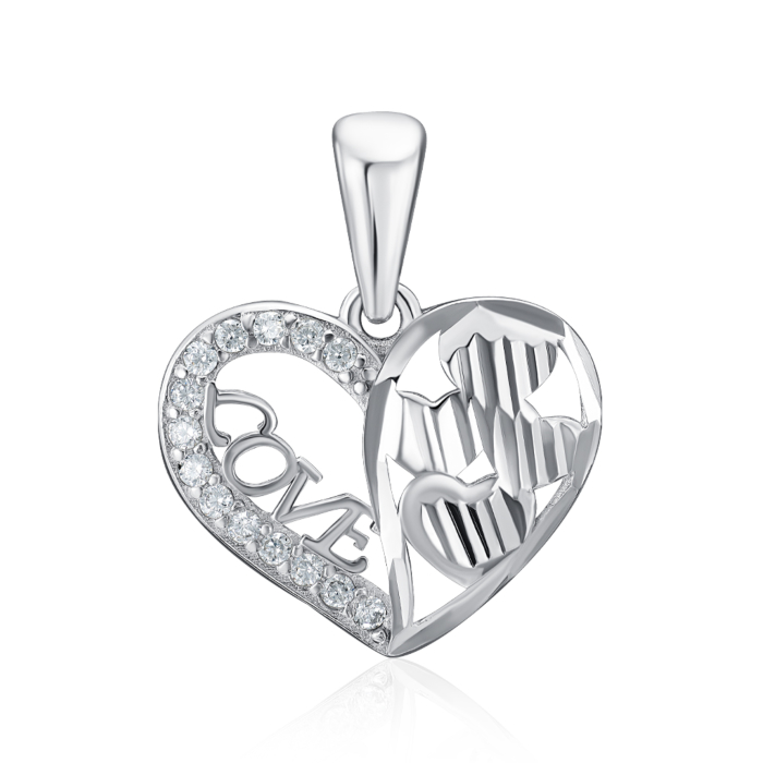 12345 Срібна підвіска "Love" з фіанітами. Артикул SP00502-P/12/1 12345 грн669 12345