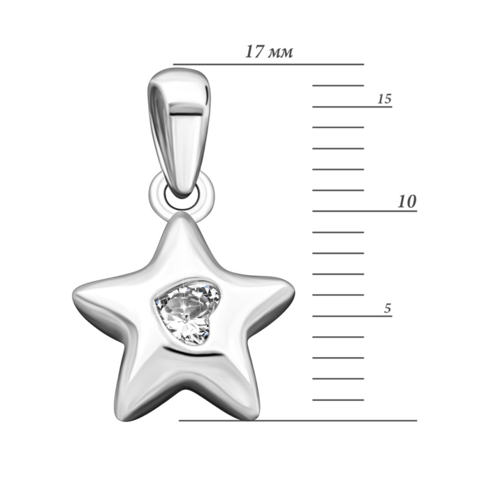 Серебряная подвеска Звездочка с фианитом.Артикул UG5BEP00026