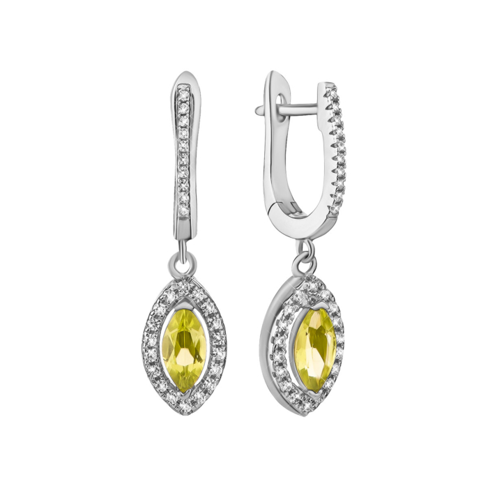 12345 Cрібні сережки з перидотом і фіанітами.Артикул UG5SE18602 с перидот 12345 грн4,899 12345