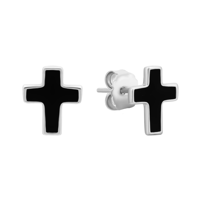 12345 Срібні сережки-пусети Хрестики з емаллю.Артикул UG5SZ012 12345 грн753 12345