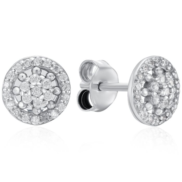 12345 Срібні пусети з фіанітами. Артикул SZDE00579-E/12/1 12345 грн1,530 12345