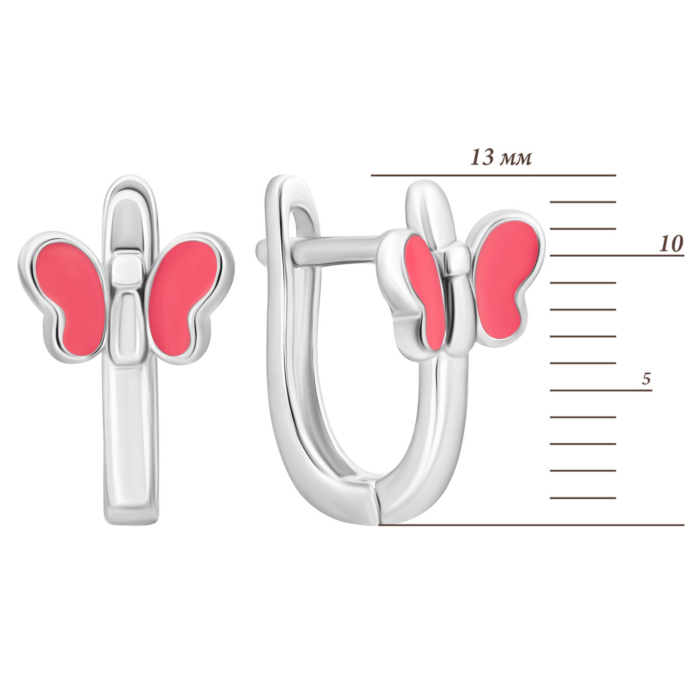 Серебряные серьги с эмалью. Артикул UG5SZDE06701