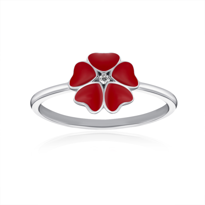 12345 Срібна каблучка з фіанітом та емаллю. Артикул SZDR07815-R/12/1715 12345 грн1,112 12345