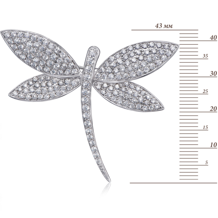 12345 Срібна брошка «Бабка» з фіанітами. Артикул T00026-1-SH/12/1 12345 грн7,263 12345