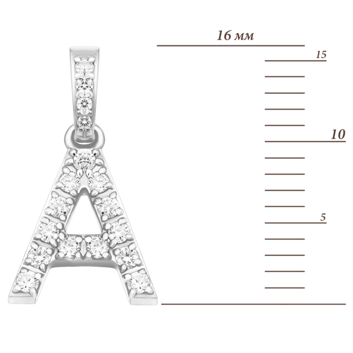 12345 Золота підвіска Літера А з діамантами.Артикул UG53101010802 12345 грн23,561 12345