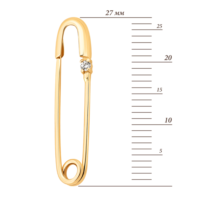 12345 Золота брошка-булавка з фіанітом.Артикул UG5610666910301 12345 грн3,134 12345