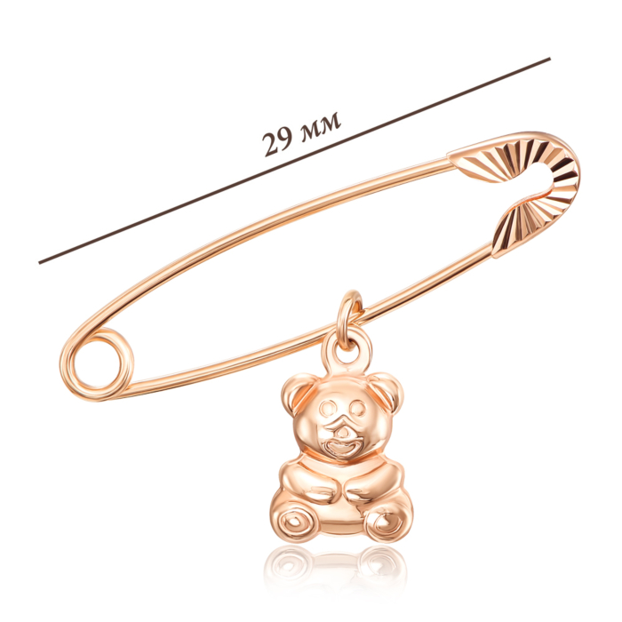 12345 Золота брошка-булавка з підвіскою «Ведмедик». Артикул 04022 12345 грн5,998 12345