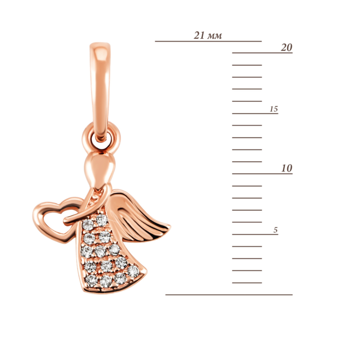 12345 Золота підвіска Янгол з фіанітами . Артикул UG5384687 12345 грн3,917 12345