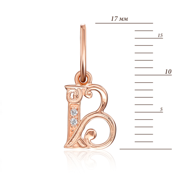 12345 Золота підвіска «Літера В» з фіанітами. Артикул 31185/в 12345 грн2,212 12345