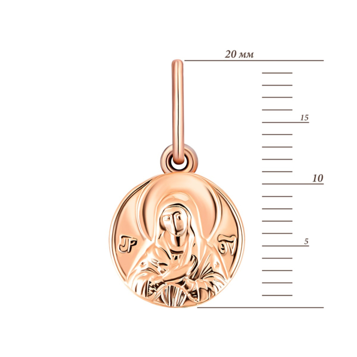 Золотая подвеска-иконка Божией Матери. Артикул UG5П0153