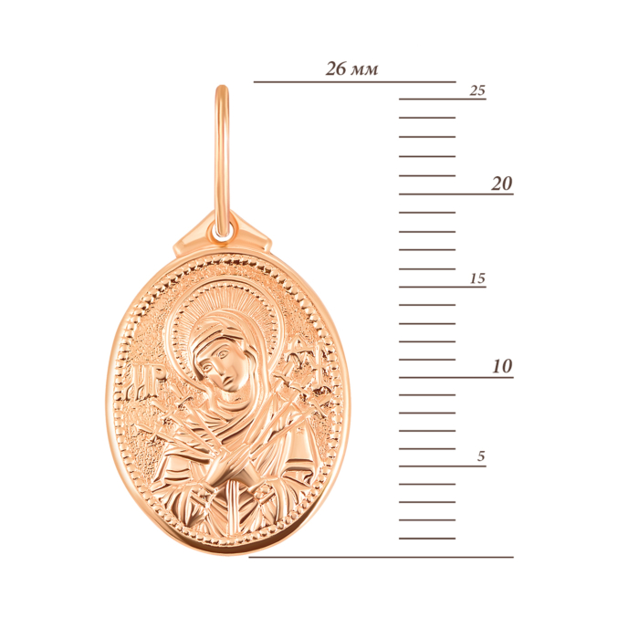 Золотая подвеска-иконка Божией Матери «Семистрельная». Артикул UG5П0141