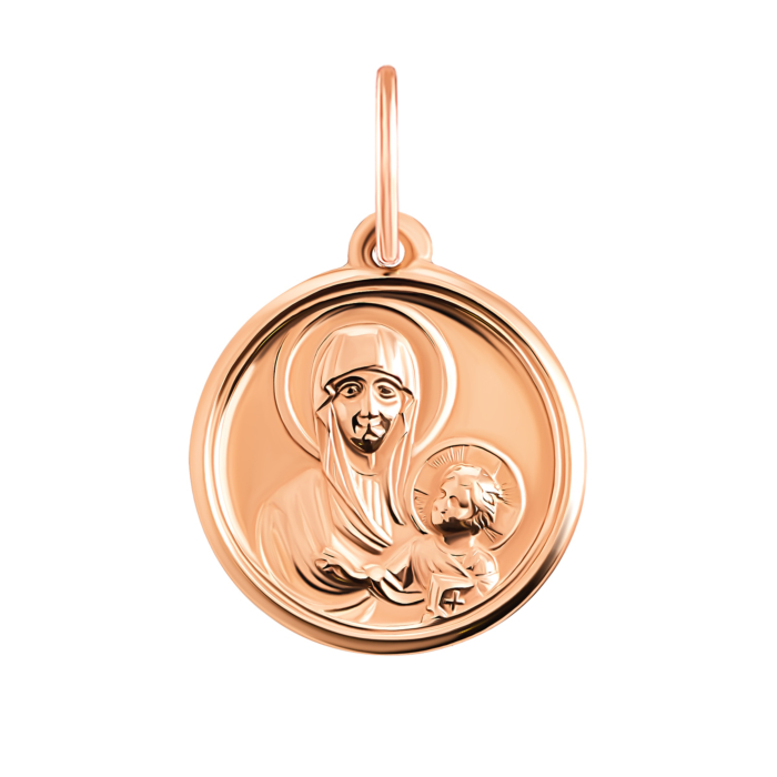 Золотая подвеска-иконка Божией Матери Смоленская. Артикул UG5л031