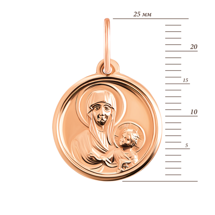 Золотая подвеска-иконка Божией Матери Смоленская. Артикул UG5л031