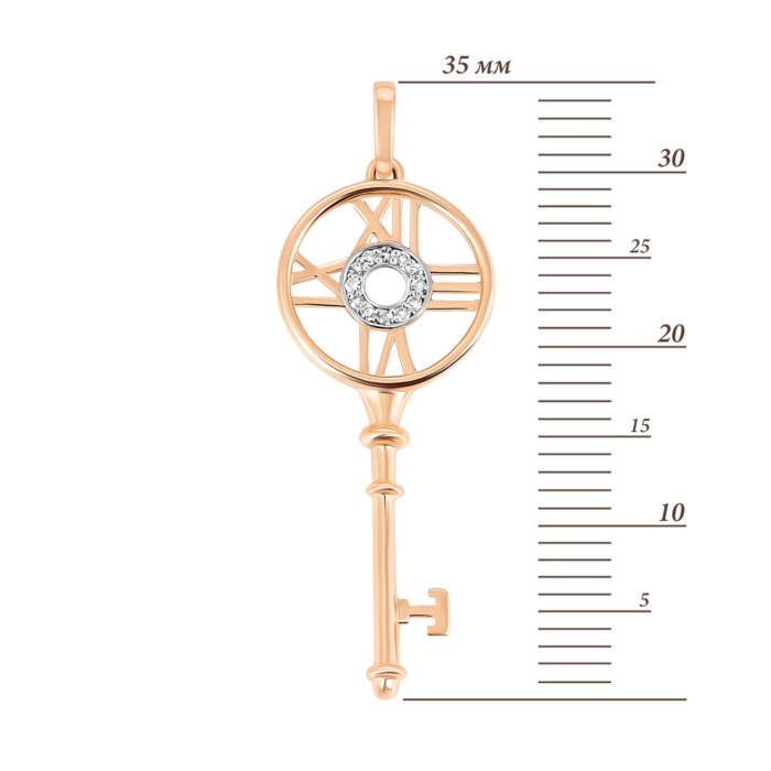 12345 Золота підвіска Ключик з діамантами. Артикул UG5ПМ0042 12345 грн12,930 12345