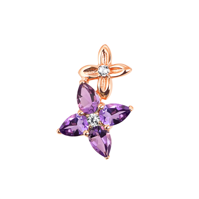 12345 Золота підвіска з аметистом і фіанітами. Артикул UG5п660ам 12345 грн3,184 12345