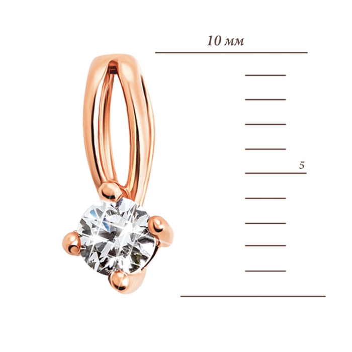 Золотая подвеска с фианитом Royal Zirconia.Артикул UG5П4020 Royal