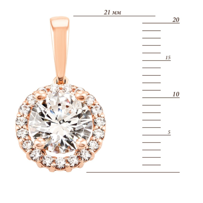 Золотая подвеска с фианитом Royal Zirconia.Артикул UG5П4039 Royal