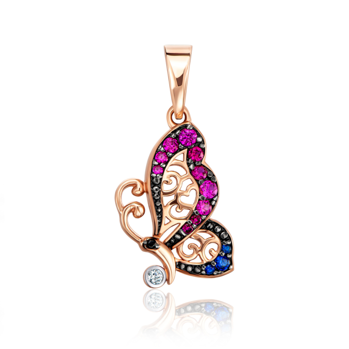 12345 Золота підвіска «Метелик» з фіанітами. Артикул 32193/01/1/3216 12345 грн5,998 12345