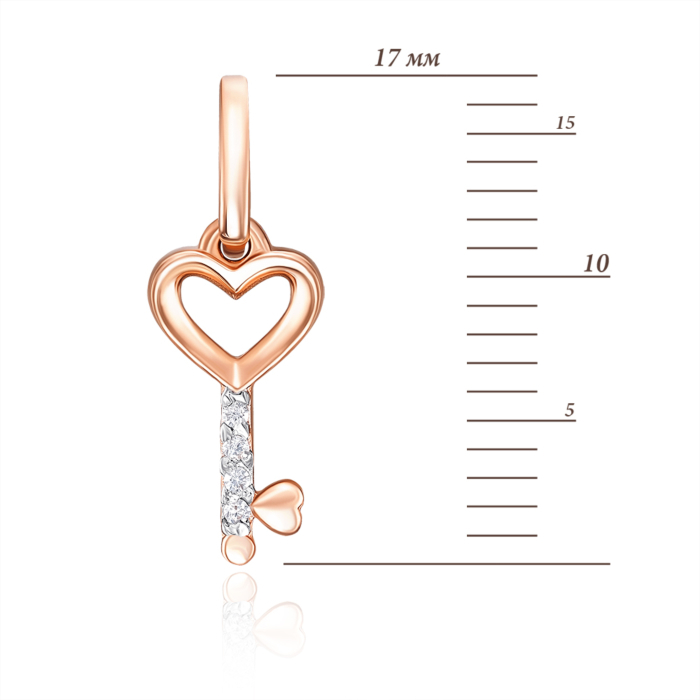 12345 Золота підвіска «Ключик» з фіанітами. Артикул 31738/01/1/42 12345 грн1,957 12345