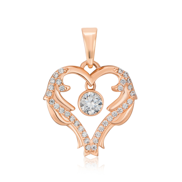 Золота підвіска з фіанітами. Артикул 32240/01/0/26