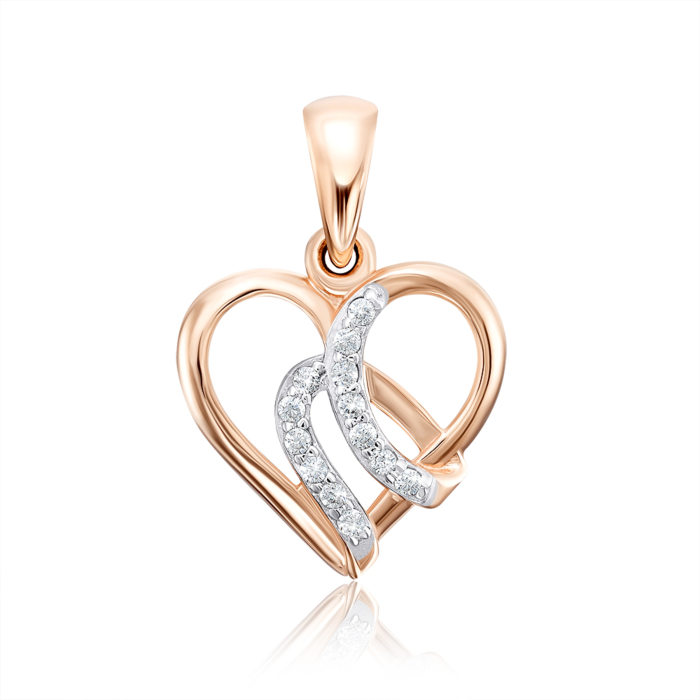 12345 Золота підвіска «Серце» з фіанітами. Артикул 32171/01/1/1 12345 грн3,828 12345