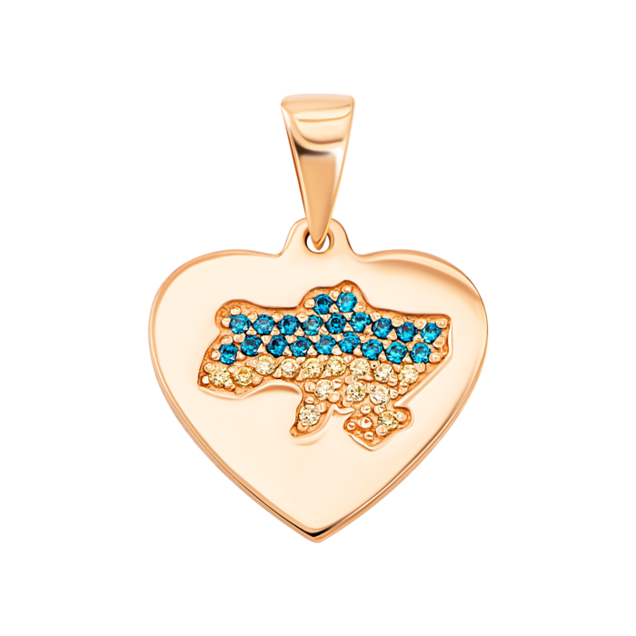 12345 Золота підвіска Україна з фіанітами.Артикул UG5ПВ1718 12345 грн9,894 12345