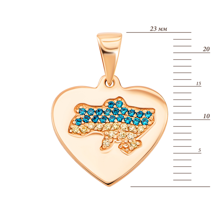 12345 Золота підвіска Україна з фіанітами.Артикул UG5ПВ1718 12345 грн9,894 12345