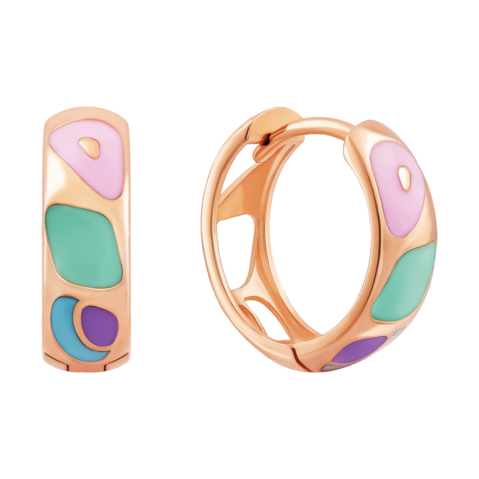 12345 Золоті сережки-конго з емаллю.Артикул UG52/40/085 12345 грн10,866 12345